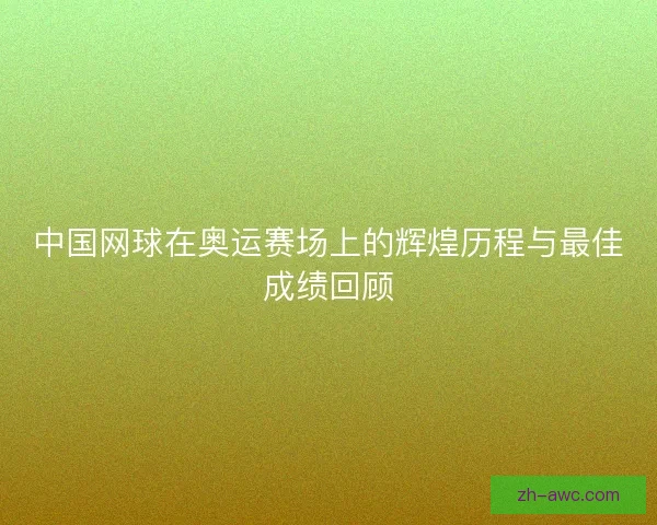 中国网球在奥运赛场上的辉煌历程与最佳成绩回顾